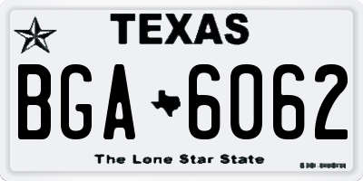 TX license plate BGA6062