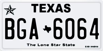 TX license plate BGA6064