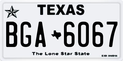 TX license plate BGA6067