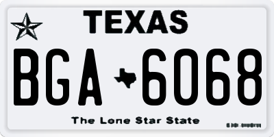 TX license plate BGA6068