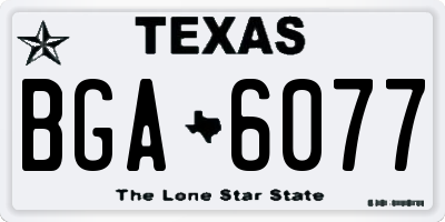 TX license plate BGA6077