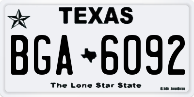 TX license plate BGA6092