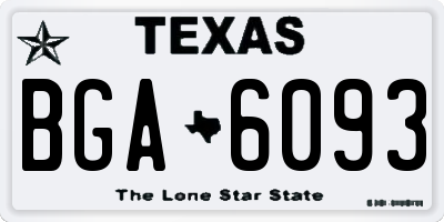 TX license plate BGA6093