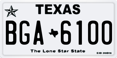 TX license plate BGA6100