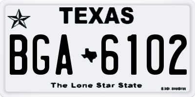 TX license plate BGA6102