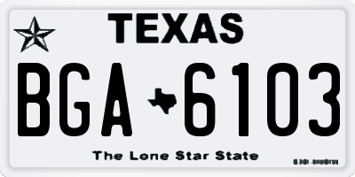 TX license plate BGA6103
