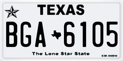TX license plate BGA6105