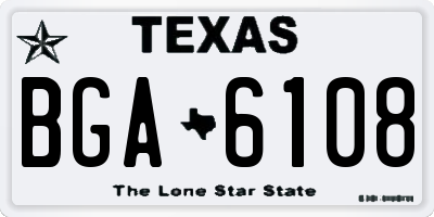 TX license plate BGA6108