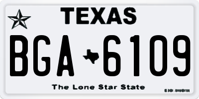 TX license plate BGA6109
