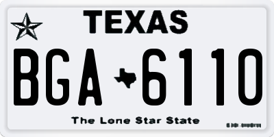 TX license plate BGA6110