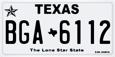 TX license plate BGA6112