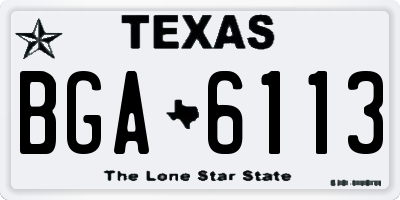 TX license plate BGA6113