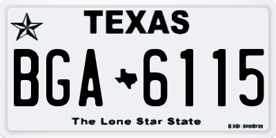 TX license plate BGA6115