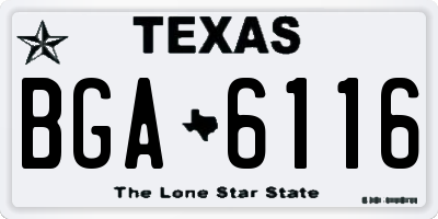 TX license plate BGA6116