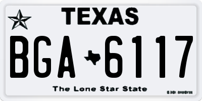 TX license plate BGA6117