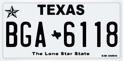TX license plate BGA6118