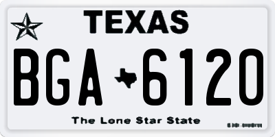 TX license plate BGA6120