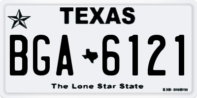 TX license plate BGA6121