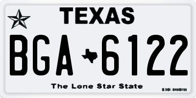 TX license plate BGA6122