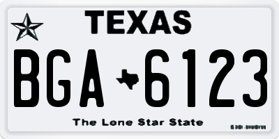 TX license plate BGA6123