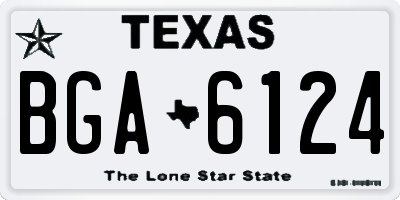 TX license plate BGA6124