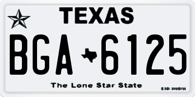 TX license plate BGA6125
