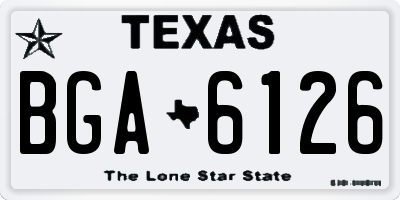 TX license plate BGA6126
