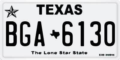 TX license plate BGA6130