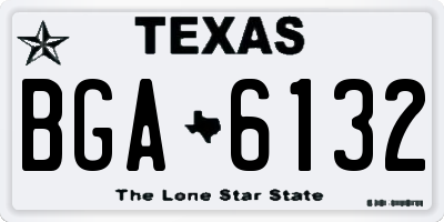 TX license plate BGA6132