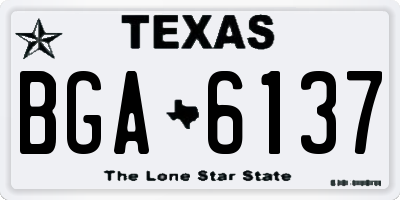 TX license plate BGA6137
