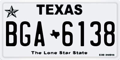 TX license plate BGA6138