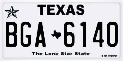 TX license plate BGA6140