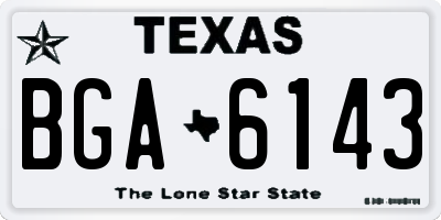 TX license plate BGA6143