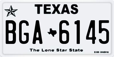 TX license plate BGA6145