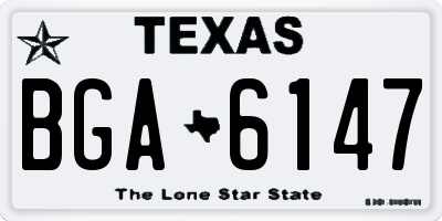 TX license plate BGA6147