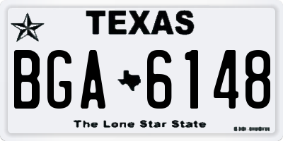 TX license plate BGA6148