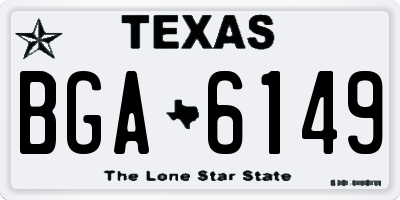 TX license plate BGA6149
