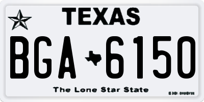 TX license plate BGA6150