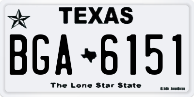 TX license plate BGA6151