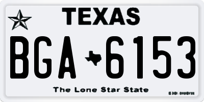 TX license plate BGA6153