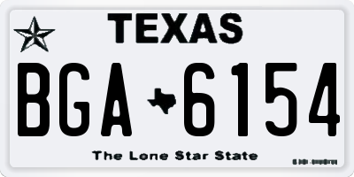 TX license plate BGA6154