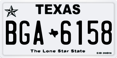 TX license plate BGA6158