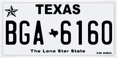 TX license plate BGA6160