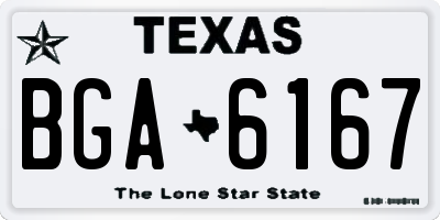 TX license plate BGA6167