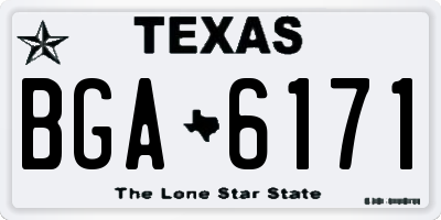 TX license plate BGA6171