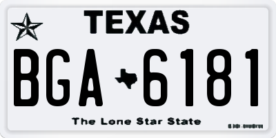 TX license plate BGA6181