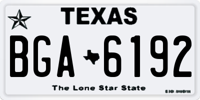 TX license plate BGA6192