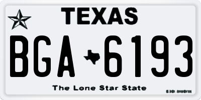 TX license plate BGA6193
