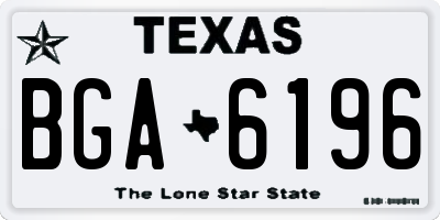 TX license plate BGA6196