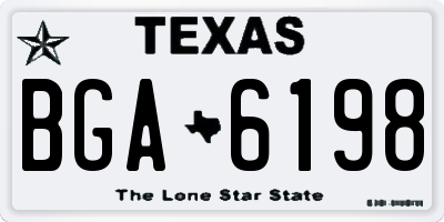 TX license plate BGA6198